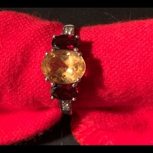 Ruby and Topaz set in 10k white gold